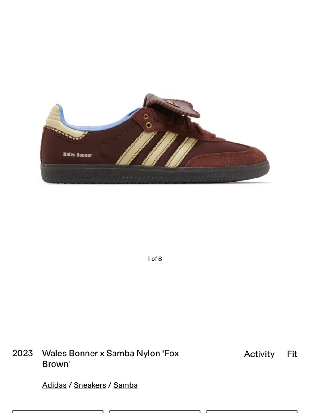 Wales Bonner Fox Brown and Cream Samba Sneaker
